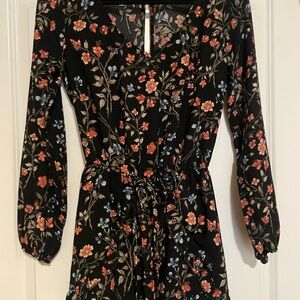 Abercrombie & Fitch Floral Ruffle Trim Romper